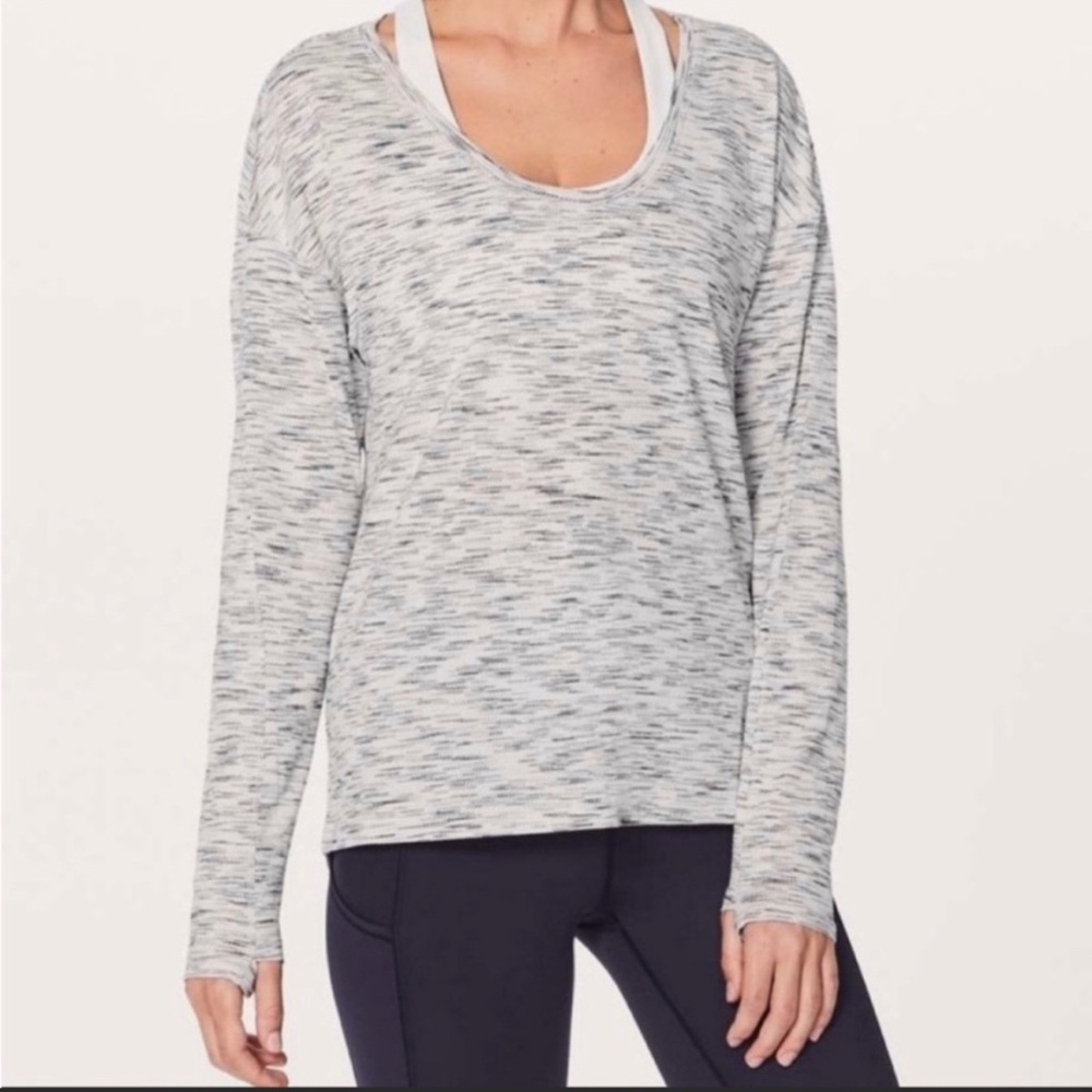Lululemon Meant to Move Long Sleeve Space Dye Black and White Size 10